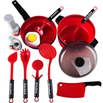 

NFSTRIKE 12Pcs Children Pretend Play Simulation Kitchen Toys Set Girls Kitchen Utensils Tableware Cooking Tools Christmas Gift