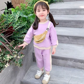 

Girls Autumn Suit 2019 New Arrival Children's Set for Girls Spring and Autumn Sports Two-piece Suit T-shirt and Pants Casual Set