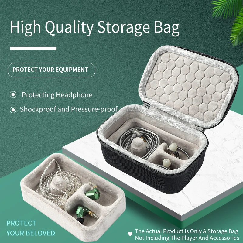 Music Player Case Portable Storage Box Carrying Case For QULOOS QA361 HiFi MP3 Player For Sony M7 M9 Z1R Earphone Headphone storage box carrying case