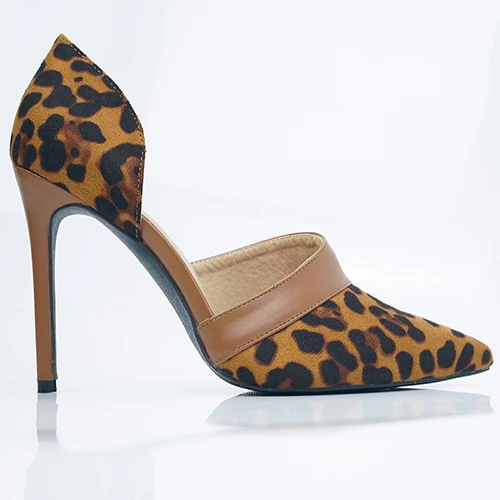 Женские летние сандалии-гладиаторы на высоком тонком каблуке 12 см с пряжкой и открытым носком; офисные сандалии с вырезами; вечерние туфли-лодочки; женская свадебная обувь - Цвет: leopard