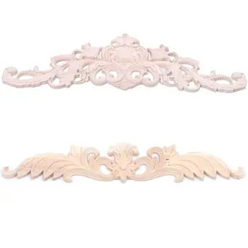 

Rubber Wood Carved Onlay Applique Unpainted 24.5X4.5cm 12cm Oak Onlay 45 X Corner Flower Applique Carved