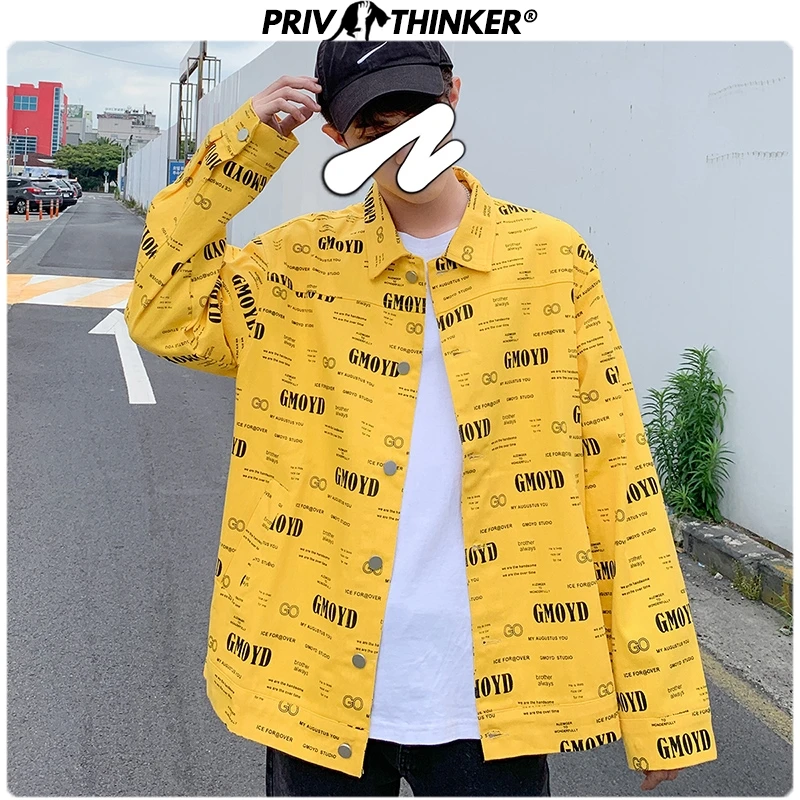 Privathinker Мужская Осенняя уличная хлопковая куртка в стиле хип-хоп 2020 с принтом