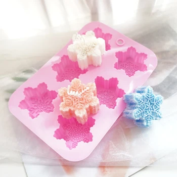 

Snowflake Soap Make Candles Mold Silicone Mold for Candle Making DIY Handmade Resin Molds for Plaster Wax Mould Christmas Decor
