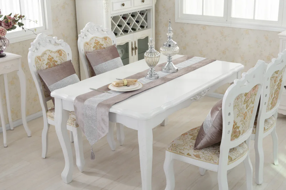 chemin de table en velours couverture de table moderne gris beige chemin de table décoratif