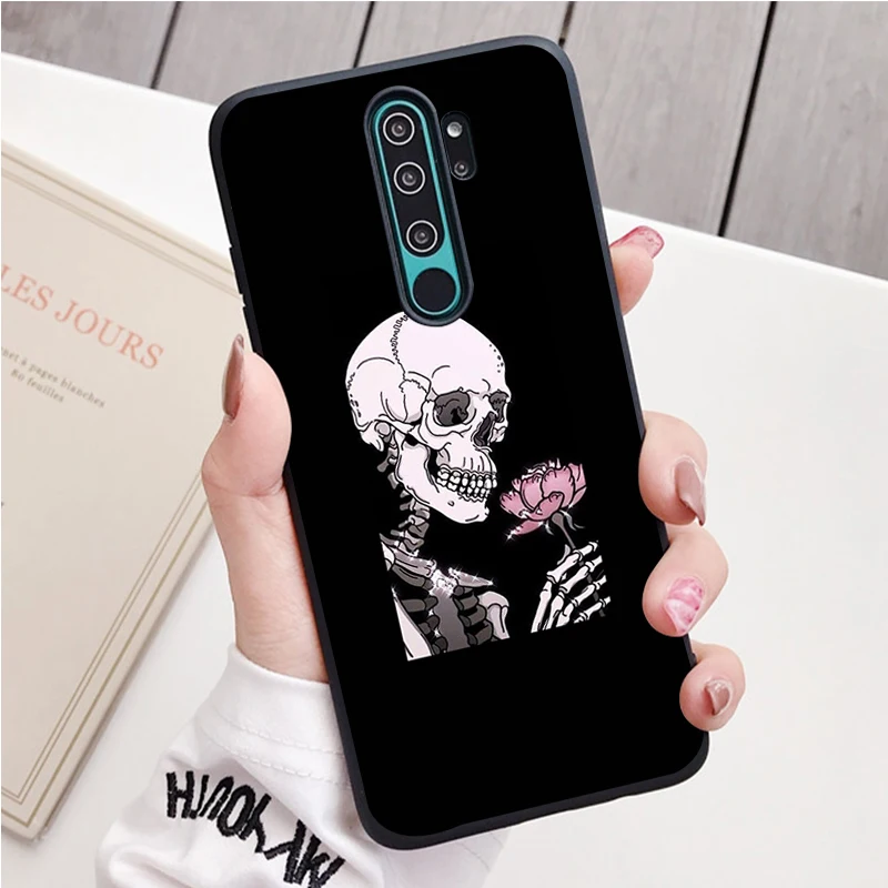 xiaomi leather case case Đồng Hồ Hoa Hồng Đen Dẻo Silicone Ốp Lưng Điện Thoại Redmi Note 8 7 Pro S 8T Cho Redmi 9 7A Bao xiaomi leather case hard