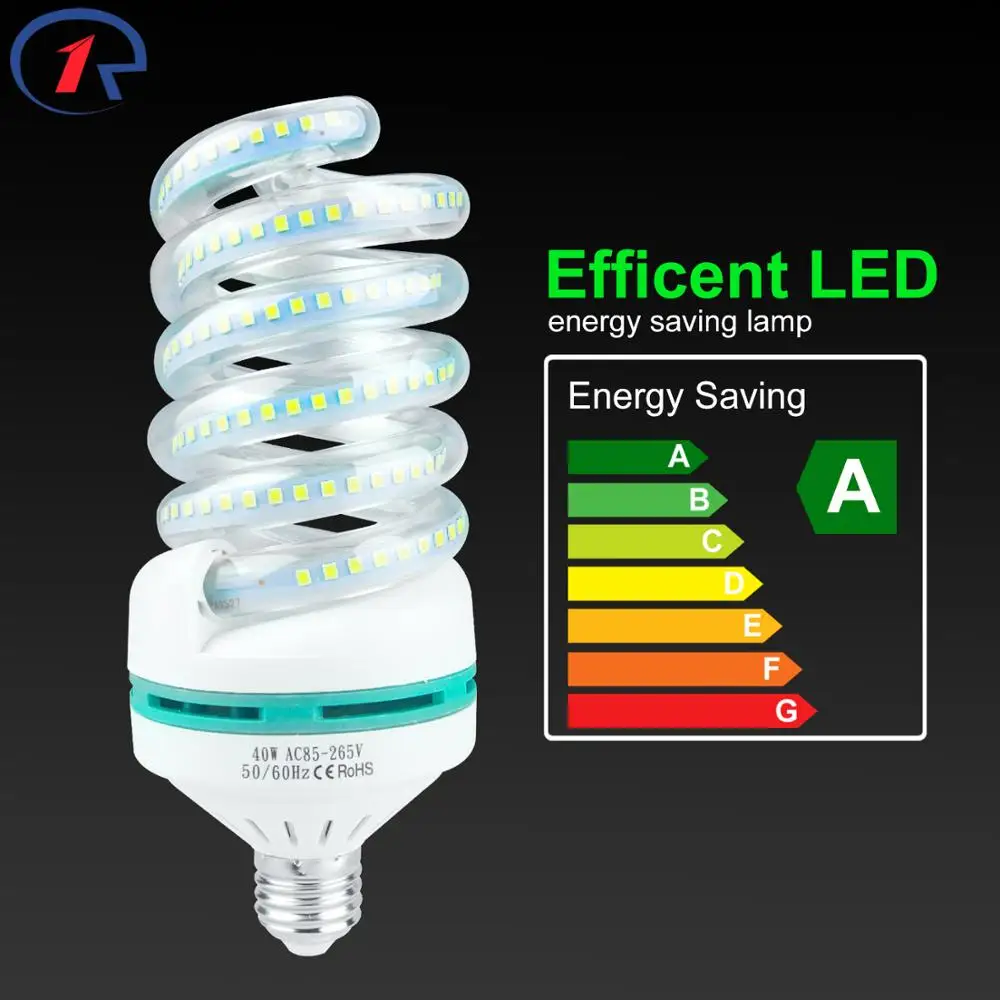 ZjRight E27 спираль светодиодный светодиодные энергосберегающие лампы 5 Вт 9 Вт 16 Вт, 24 Вт, 40 Вт, гостиная, дома, в помещении, библиотеки, офиса, фабрики, светодиодный лампы