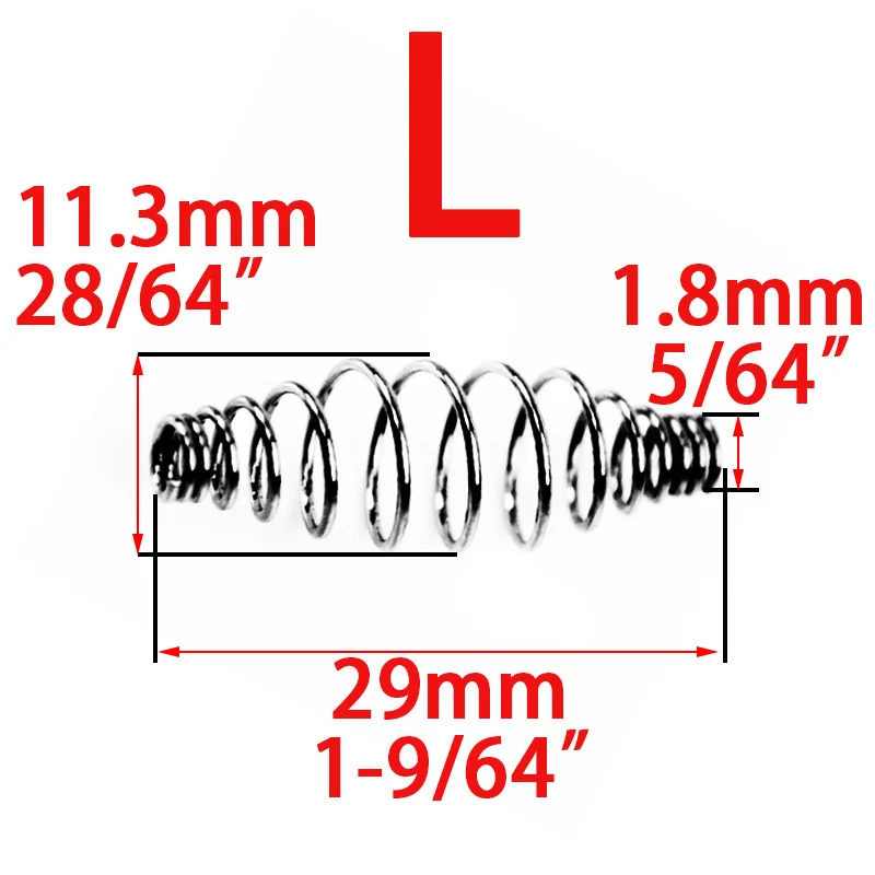 L 100pcs spring 100pcs Spring set Fishhook Swivel Carp Fly Fishing Hooks Single Circle Fishing Tackle Accessories jig Lure Line Cord Tool - Цвет: L 100pcs spring