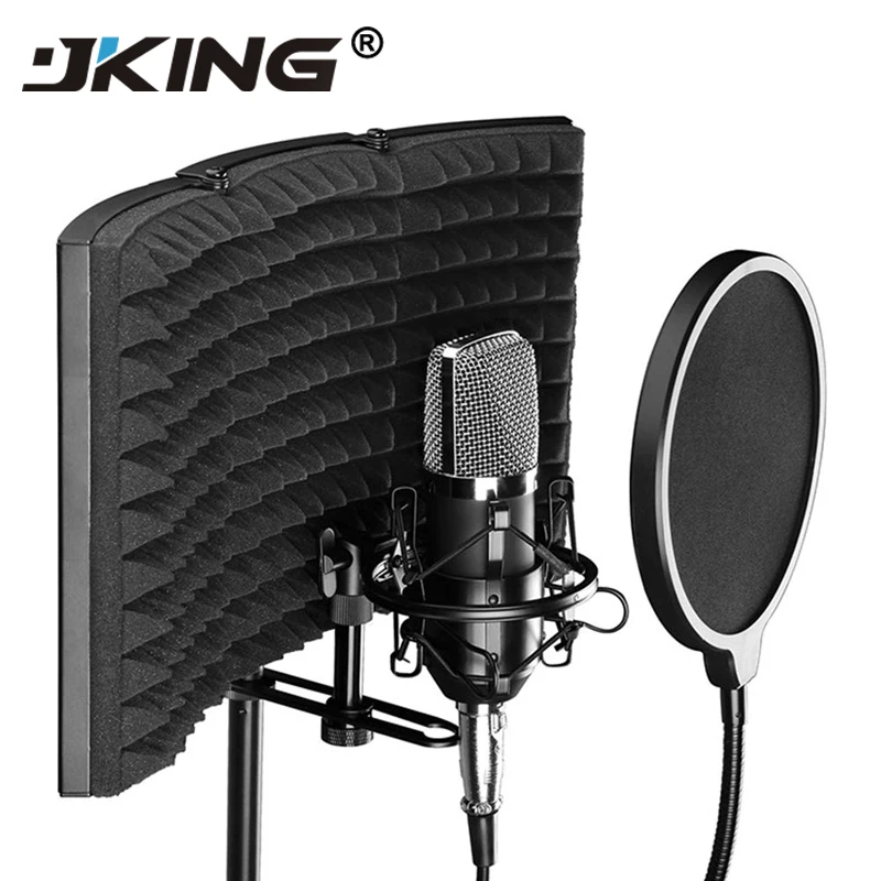 

Foldable Microphone Acoustic Isolation Shield Alloy Acoustic Foams Panel Studio Recording Microphone Accessories