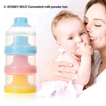 

Funnel Baby Infant Feeding Milk Powder Food Bottle Container 3 Cells Grid