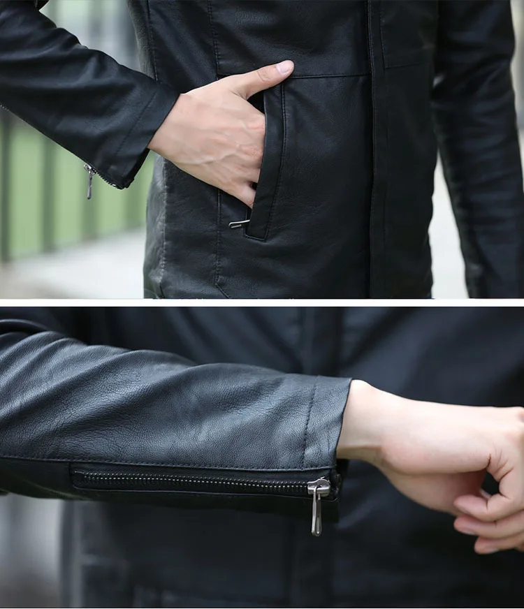 New Style Fashion Slim Fit Leather Coat Casual Versatile Men Jacket Korean-style Trend Short Spring MEN'S Coat