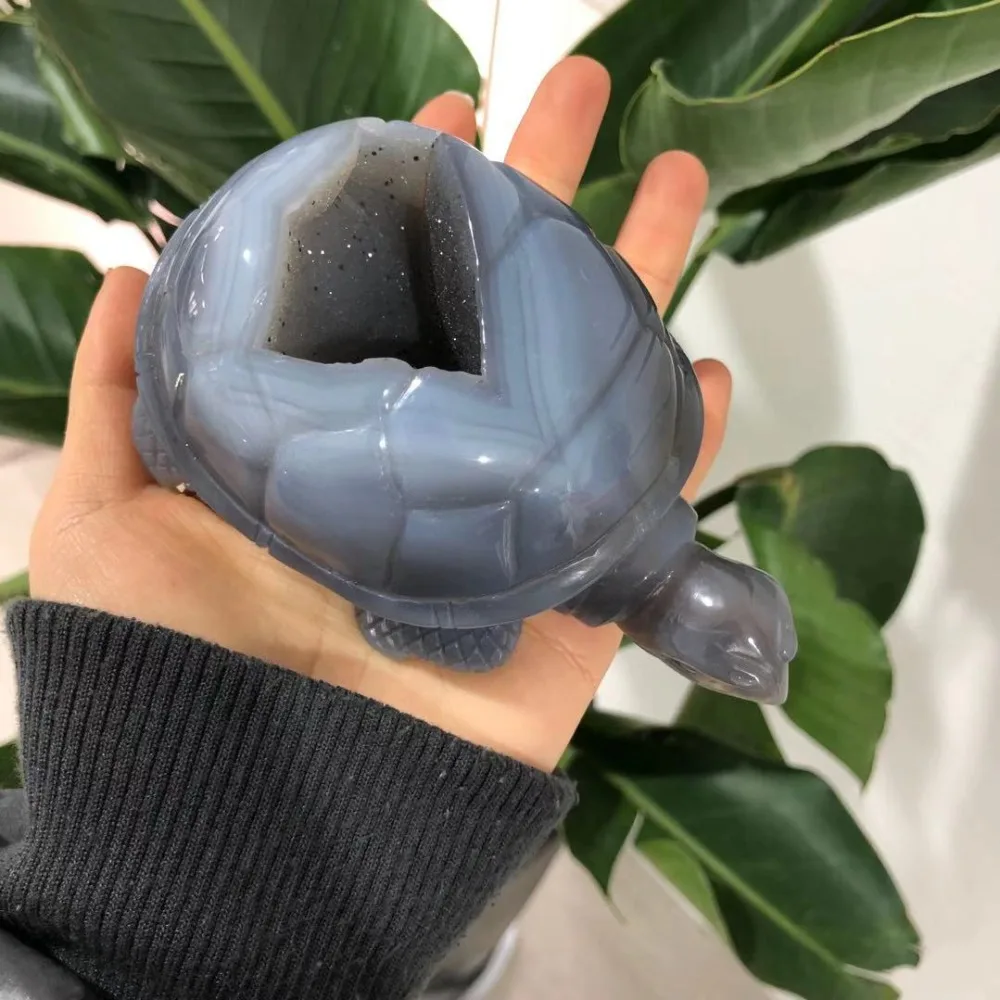Натуральный агат Geode черепаха Форма кварцевый кристалл агат Feng Shui исцеления Рейки энергии драгоценный камень Декор Рождественский подарок& DD