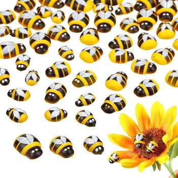 100pcs/Set Mini Bee Woden Diy Decoration Accessories Ladybug Sponge Self-Adhesive Stickers Fridge/Wall Sticker Baby Room Decor 1
