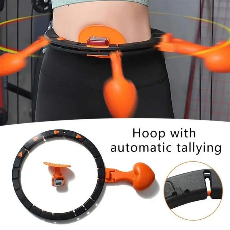 Automatic Rotation Smart Fitness Exercise Circle Adjustable Size Hula Ring Activity Tracking Exercise Ring Weight Loss Circle
