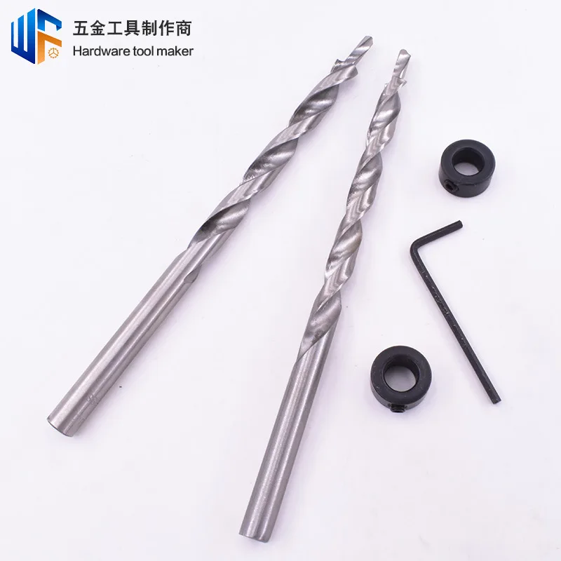 

Special Offer Woodworking Inclined Hole Positioning Drill Bit High Speed Steel round Shank Step Drill Lengthened 9.0 Size Adjust
