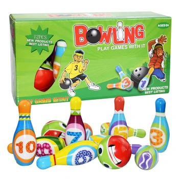 

12 Pcs Kids Bowling Toy Small Set Game Cartoon Party Favors Kit Sport Toddler Educational Toys Gift For Kids