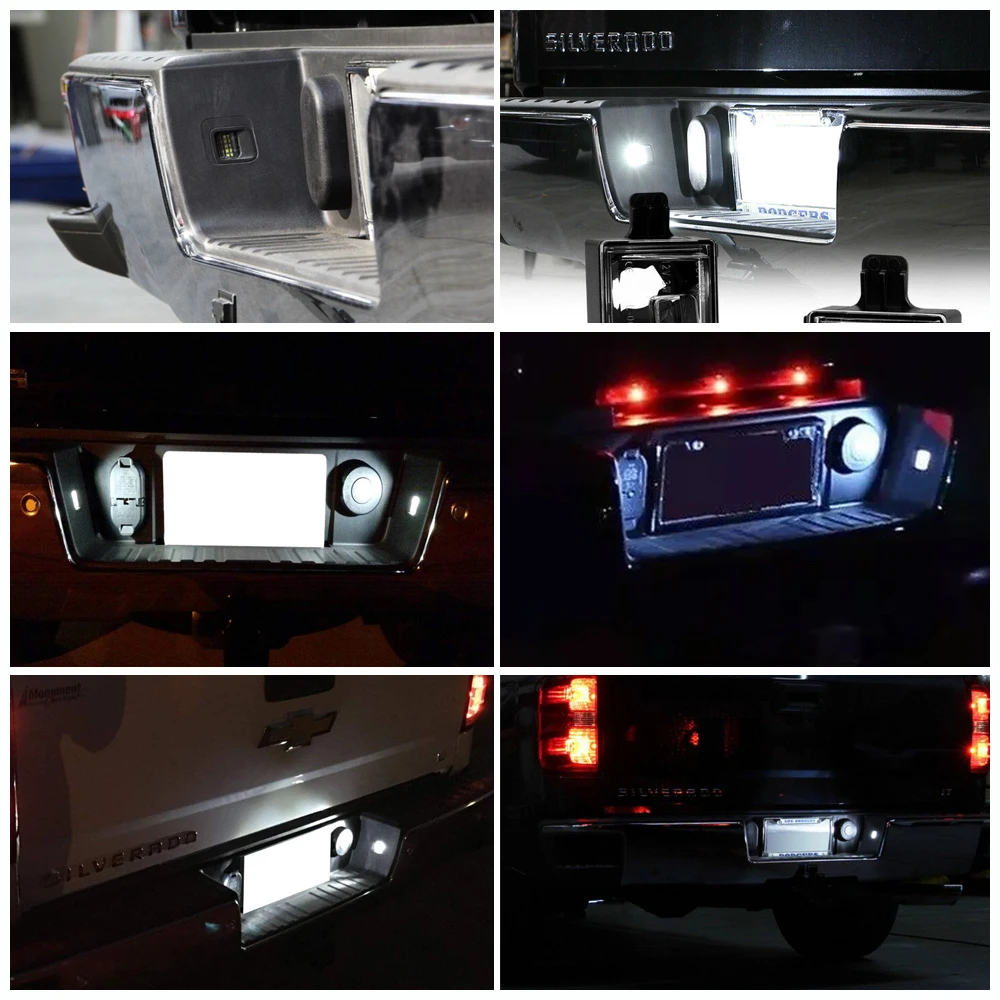 2x 15SMD CAN-bus светодиодный светильник номерного знака для Chevrolet Silverado GMC Sierra 1500 2500HD 3500HD GMC Chevy Canyon