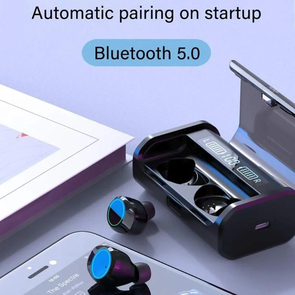 G06 Bluetooth наушники светодиодный дисплей TWS 9D стерео объемный звук бизнес беспроводные Bluetooth вкладыши с 4000 мАч зарядным устройством
