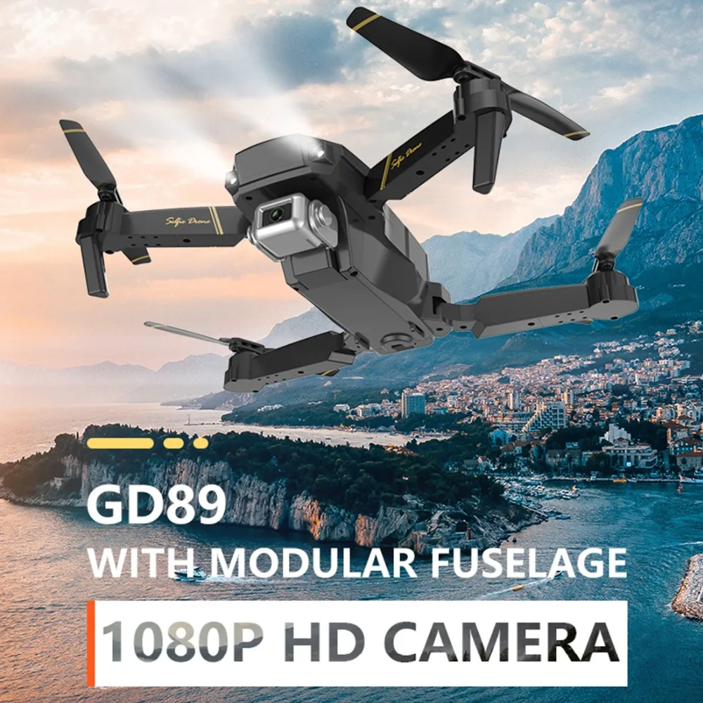 Универсальный Дрон GD89 wifi FPV 1080P HD камера складной Радиоуправляемый Дрон с режимом удержания высоты RC RTF Квадрокоптер самолет