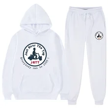 Tracksuit Men Autumn and Winter Jott Just Over The Top Logo Print Sets Man Design Streetwear Casual Warm Fleece 2 Piece Sets