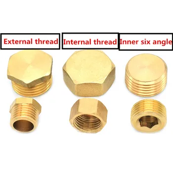 

1/8" 1/4" 3/8" 1/2" 3/4"BSP Thread Brass Pipe Hex Head Brass End Cap Plug Fitting Coupler Connector Adapter