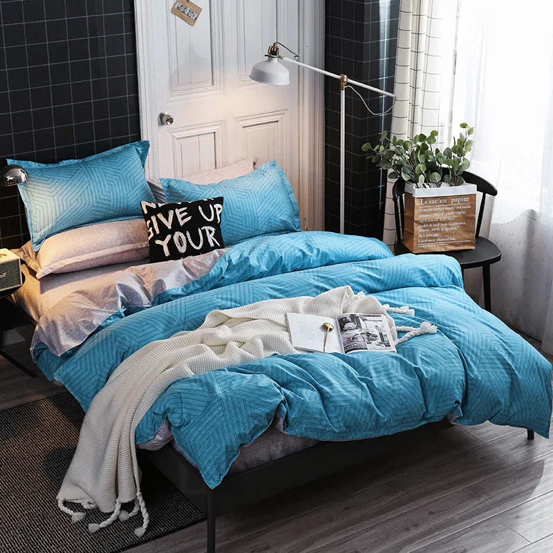 

Simple Bedclothes Bedding Set With Pillowcase Duvet Cover Sets Bed Linen Single Double Twin Full Queen Size Covers No Bed Sheet