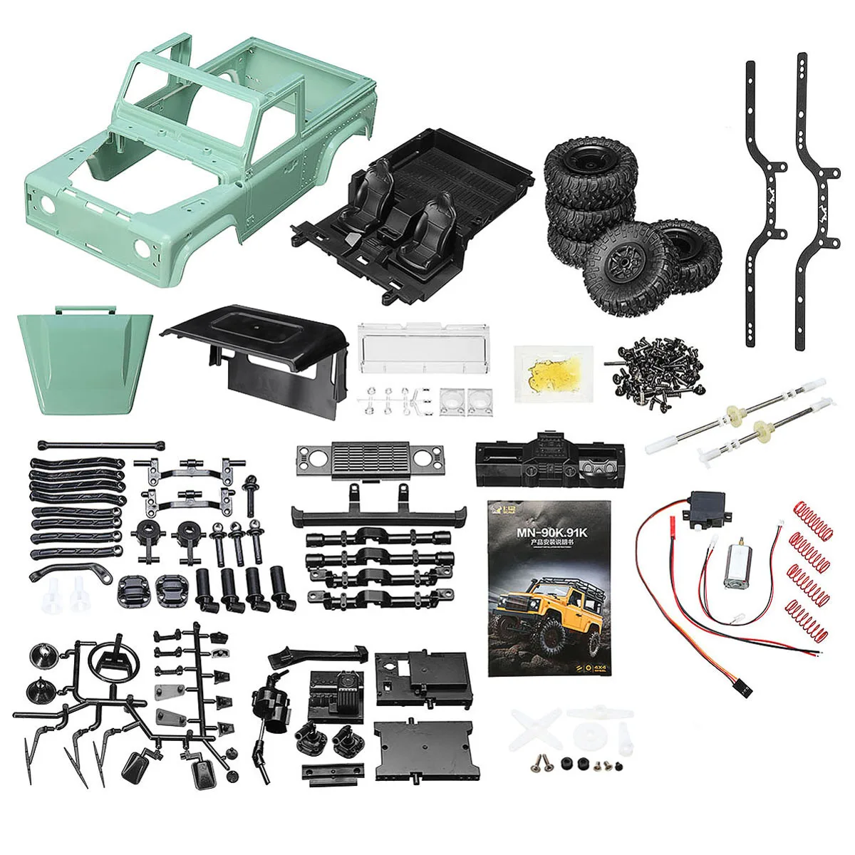 

Hot RC Car DIY Kit WPL D90 1/12 2.4G 4WD Defend Pickup Off-road Military Truck Kids Remote Toy RC Rock Crawler Unassembled Kit