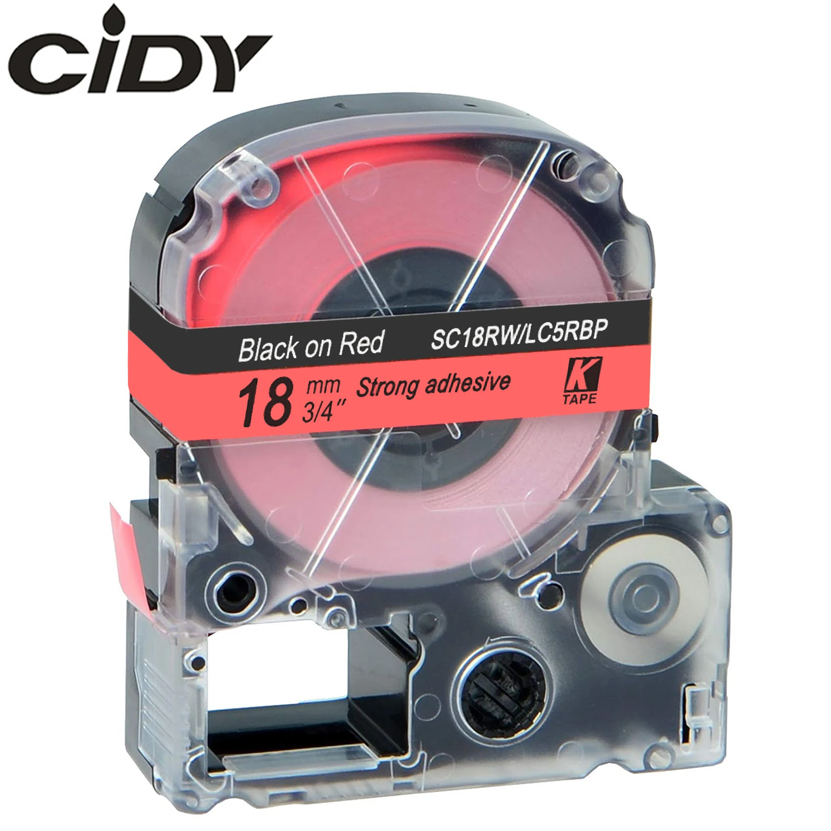 Cidy Kompatibel SC18RW/LC-5RBP LC-5RBP9 12 Mm Hitam Merah Digunakan untuk Kingjim Label Printer LW300 LW400 LW-600P SR150