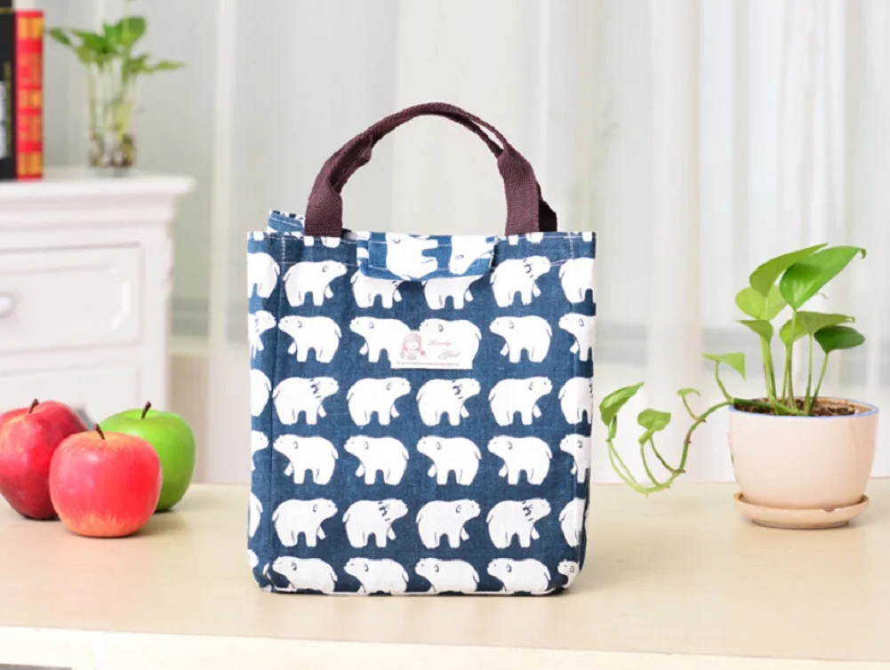 Коробки для обедов сумка Для женщин Для мужчин утепленный милый ланч-сумка-термос для еды сумка Свежий изоляционный охладительный тюки Термальность Водонепроницаемый спальный мешок 5 Стиль - Цвет: Polar Bear