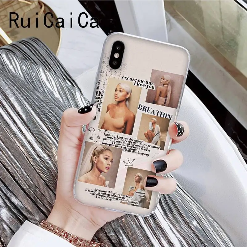 A8 RuiCaiCa Ariana Grande Coque Shell чехол для телефона для iPhone 8 7 6 6S Plus X XS MAX 5 5S SE XR крышка 11 11pro 11promax - Цвет: A8