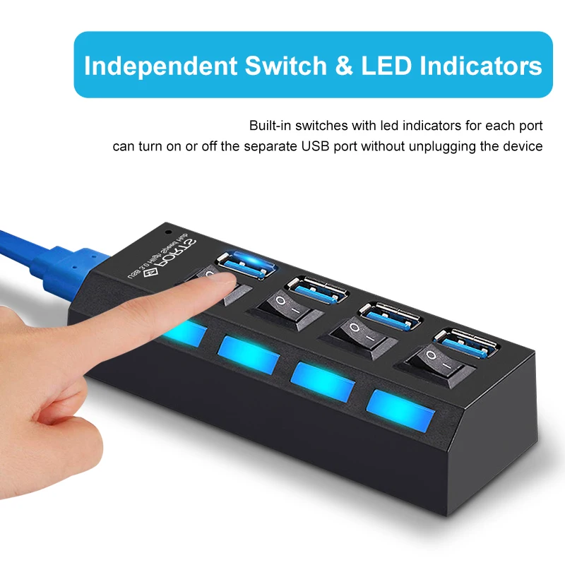 USB 3 0 HUB 2 0 HUB Multi USB Splitter 4 7 Port Expander Multiple USB 4