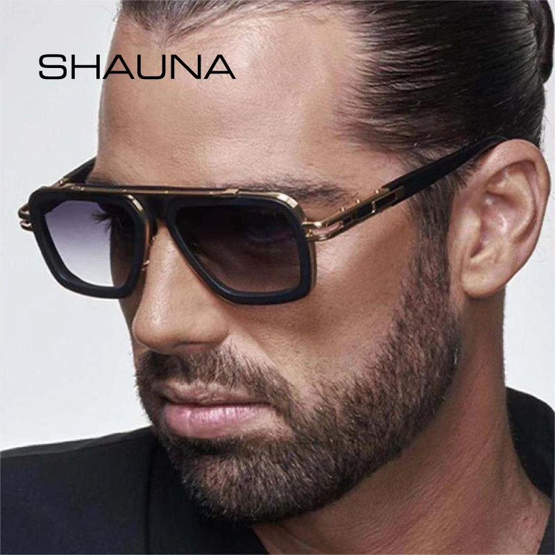 SHAUNA gafas de sol cuadradas para hombre y mujer, lentes de sol cuadradas a la moda, Retro, de diseñador de marca, degradadas, UV400, amarillo, verde oscuro|Gafas de sol mujer| - AliExpress