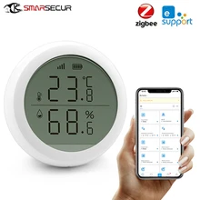 Le détecteur de capteur de température et d'humidité sans fil de maison intelligente d'ewelink ZigBee avec le écran LED fonctionne avec le Hub d'ewelink Zigbee