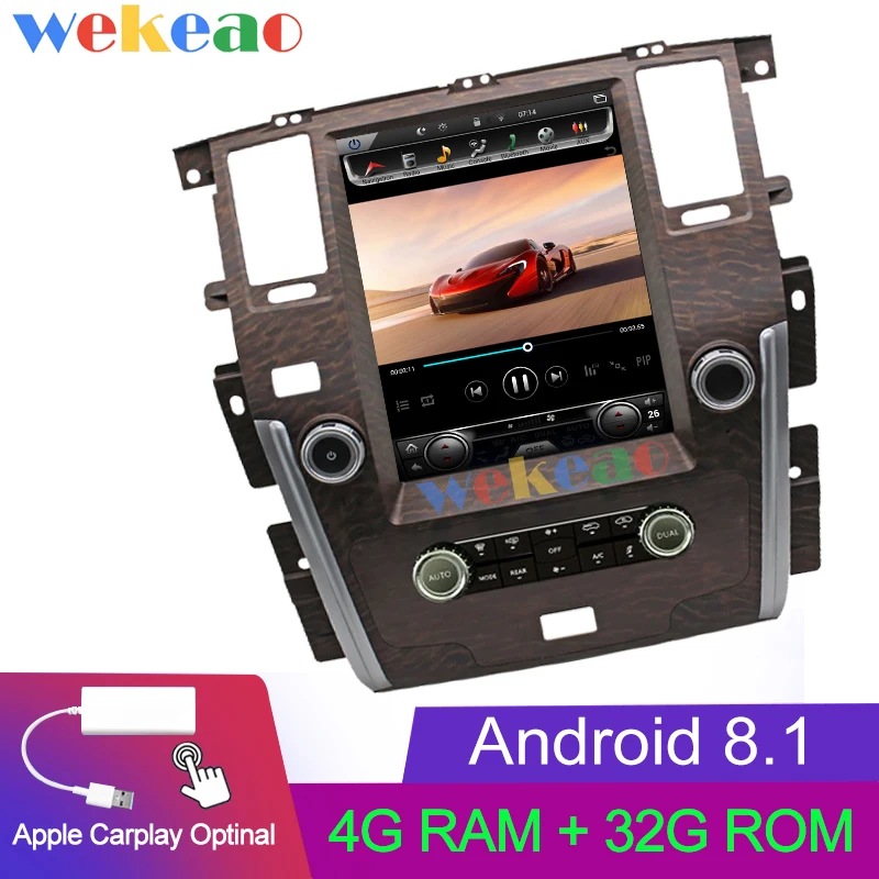 Wekeao вертикальный экран Tesla стиль 12,1 ''Android 8,1 автомобильный Dvd мультимедийный плеер для Nissan Patrol радио Automotivo 2012 - Цвет: Android Car Radio