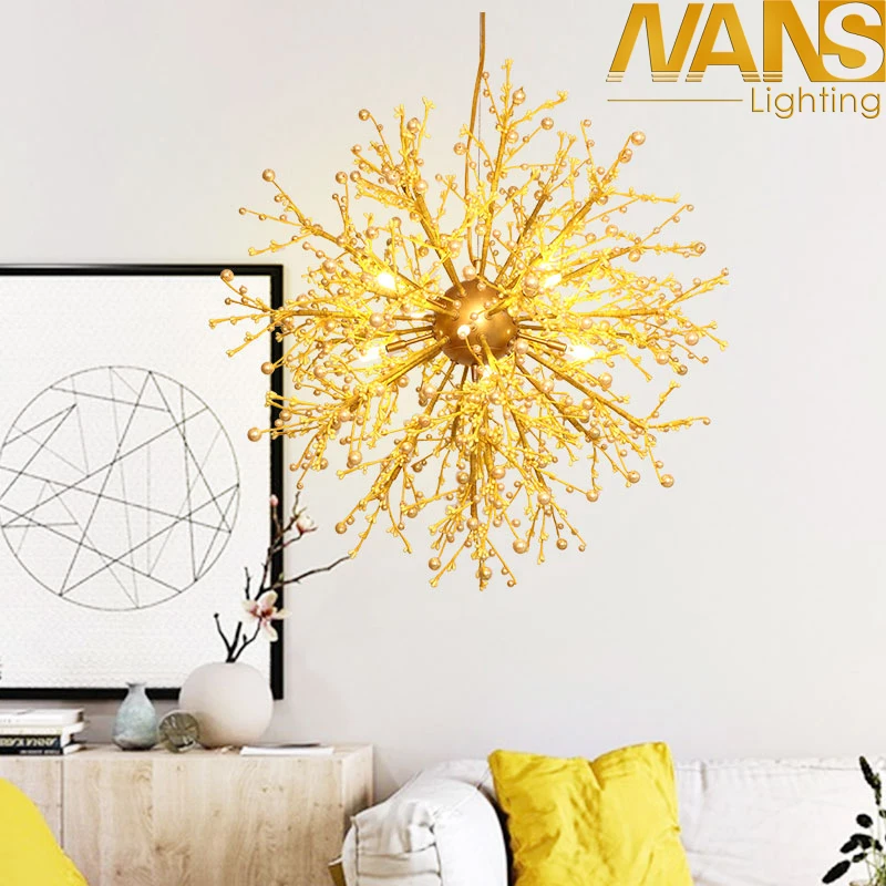 NANS LIGHT ING железный металлический фейерверк потолочный светильник ильник золотой