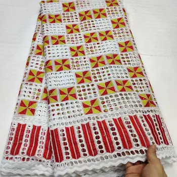 

African Dry Lace Fabrics High Quality Cotton Lace Punched Hole Cotton Lace Fabric Swiss Voile Lace In Switzerland