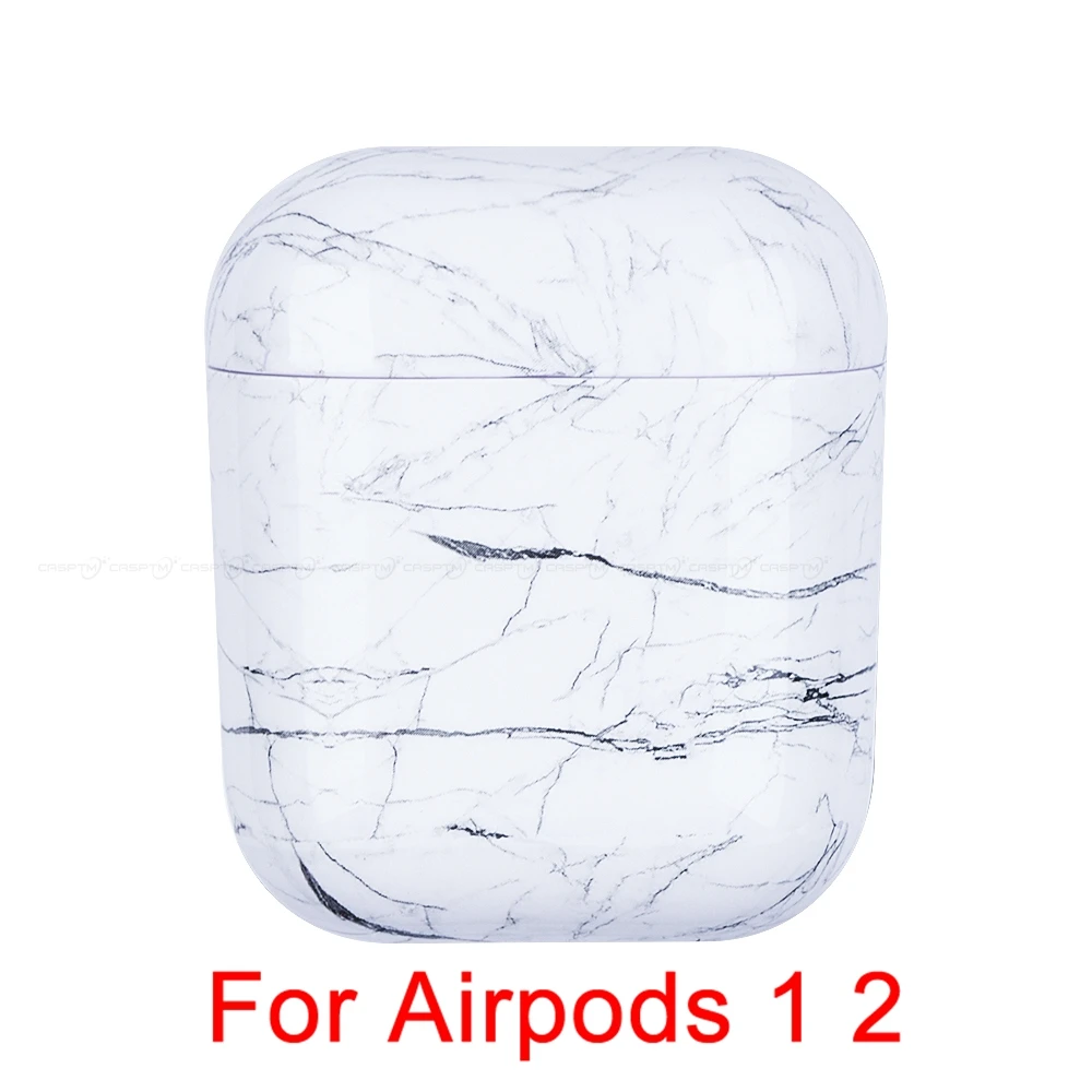 01 Чехол для наушников CASPTM с мраморным узором для Airpods 1 2 Pro, Жесткий Чехол для ПК, чехол для зарядки, корпус для AirPods 1 2 3, защитный чехол - Цвет: 01