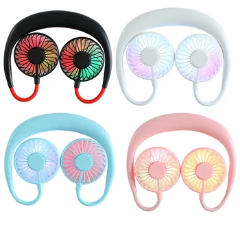 

Mini Neck Fan USB Portable Fan Neckband with Rechargeable Battery Small Desk Fans Handheld Air Cooler Hanging Sport Fan 20D