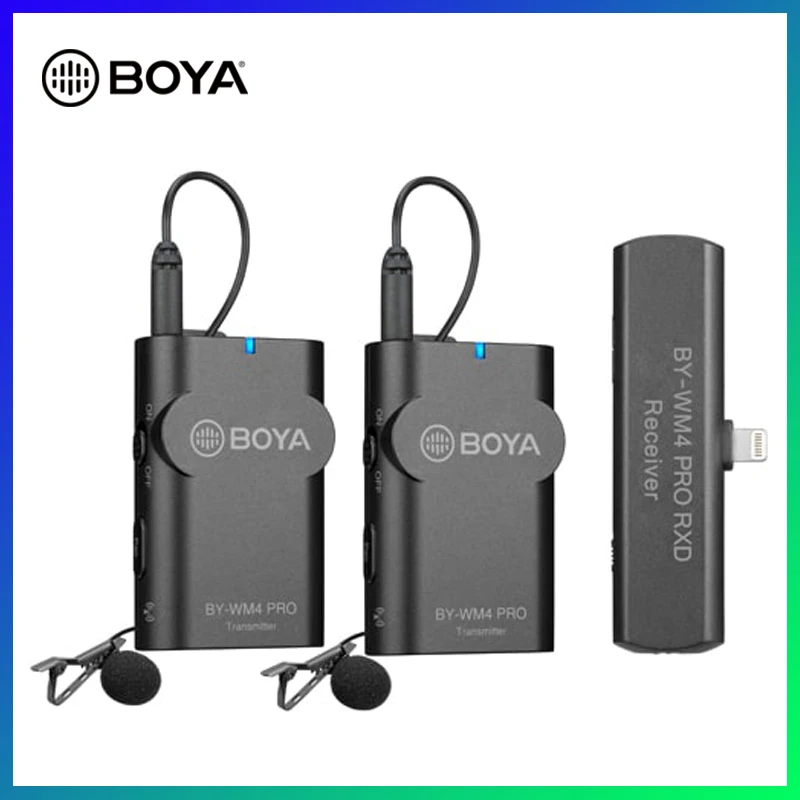 BOYA BY-WM4 Pro-K4 2 4 ГГц беспроводной петличный микрофон система для iPhone iPad iOS Tiktok Youtube