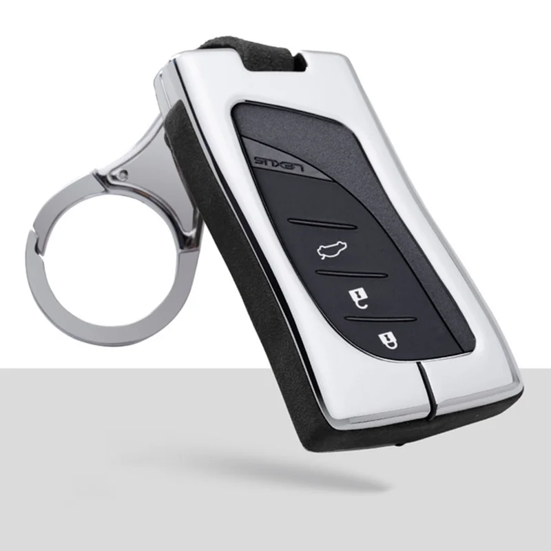 B-black keychain1 Чехол для автомобильных ключей, защитная оболочка для Lexus LS 500 LS500h UX250 GS350 ES350 NX, брелок из цинкового сплава, аксессуары, защитная крышка - Название цвета: B-black keychain1