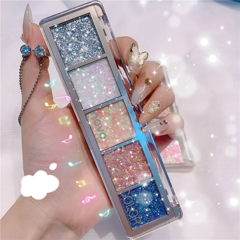 

Charming Diamond Sequins Eyeshadow Palette High Gloss Shiny Glitter Eye Makeup Smooth Waterproof Pigment Beauty Party Cosmetics