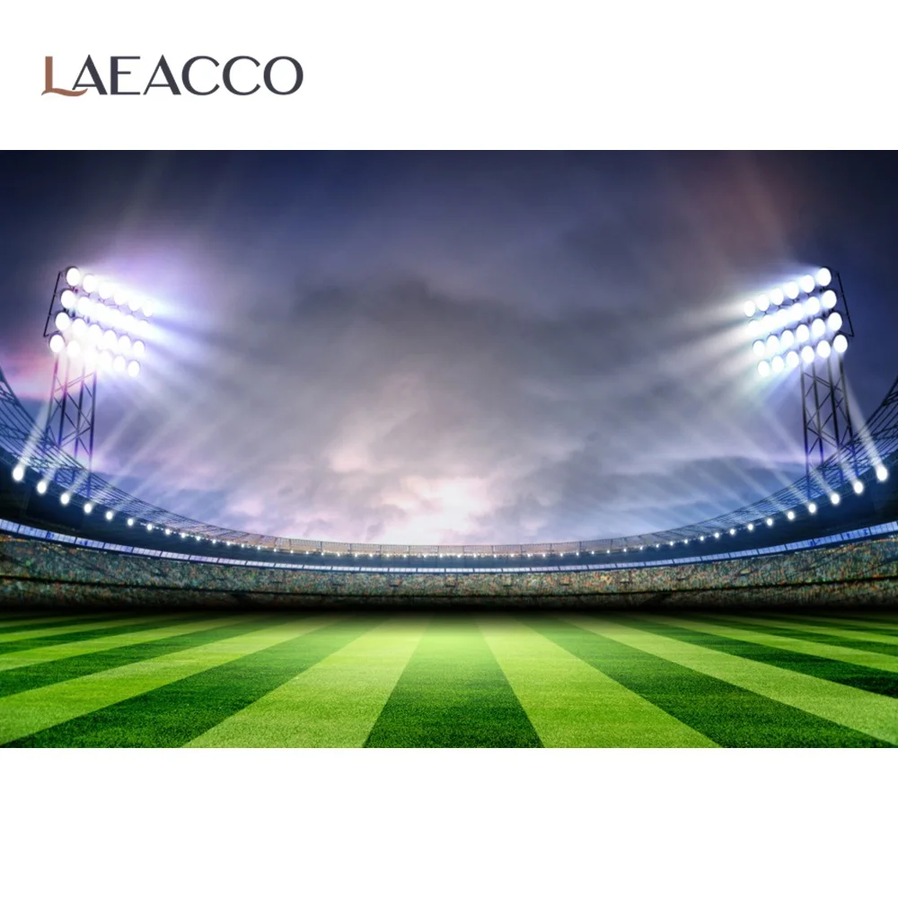 Laeacco Football Stadium Spotlight Grass Lawn Scenic Photographic  Backgrounds Customized Photography Backdrops For Photo Studio - Backgrounds  - AliExpress