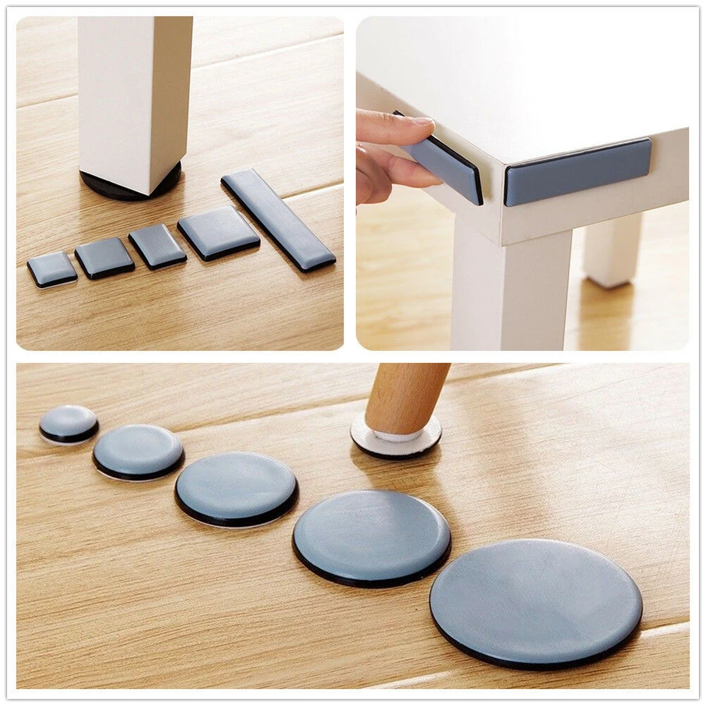 Furniture leg pads Chair leg caps Chair leg protector Furniture foot pads Rubber furniture feet pads Furniture leg caps Furniture foot protector Furniture gliders Furniture foot mats 4pcs Rubber + Resin Furniture Slip Mat Anti Noisy Floor Protector Moving Anti-abrasion Self-Adhesive Leg Slider Pads Easy Move