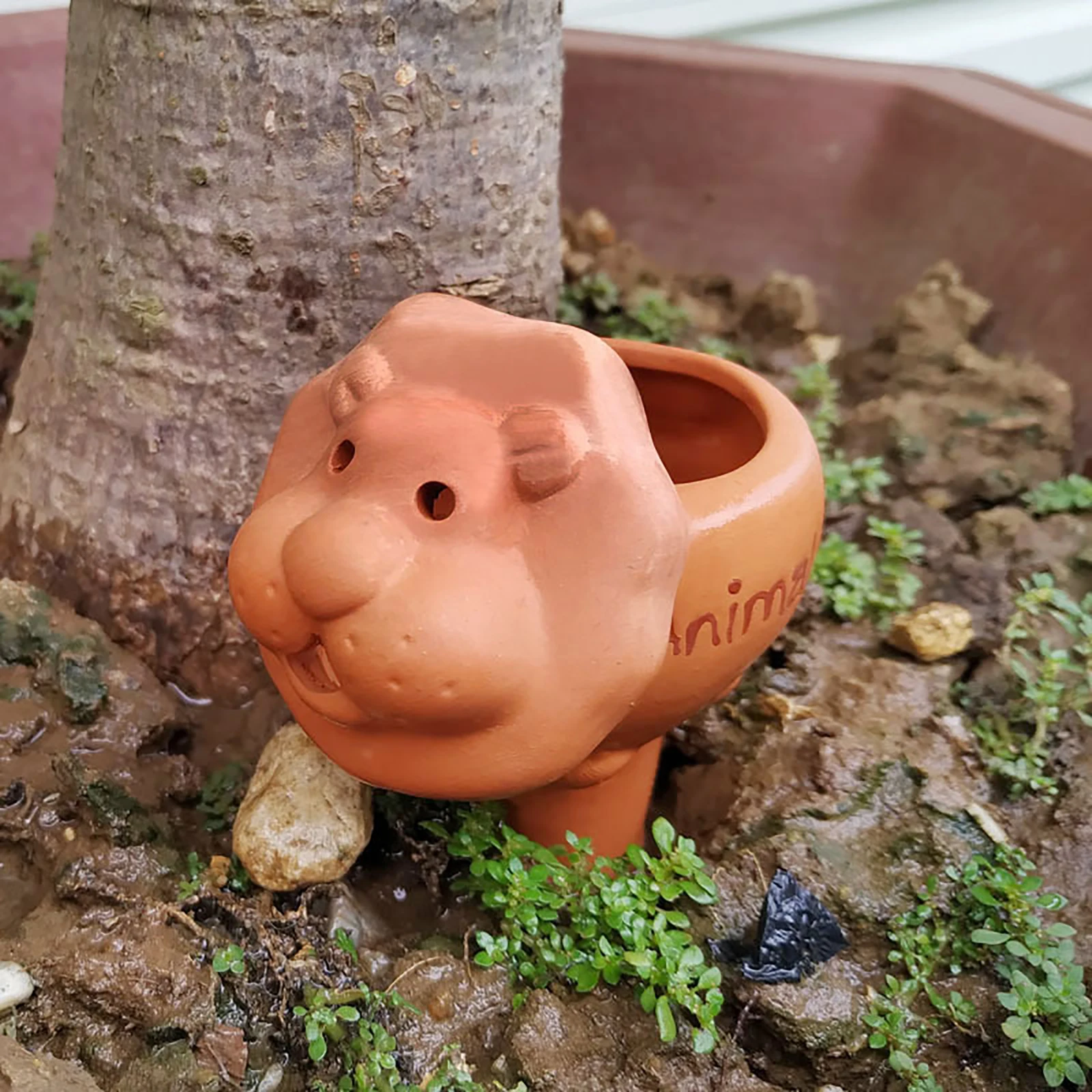 Automatic Plant Terracotta Watering Spike Dropper Tool Cartoon Adjustable 12*8.5*5cm Clay For Indoor And Outdoor Plants