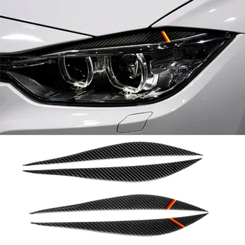 

Carbon Fiber Headlight Eyebrow Eyelid Cover Trim For BMW F30 F34 3 Series