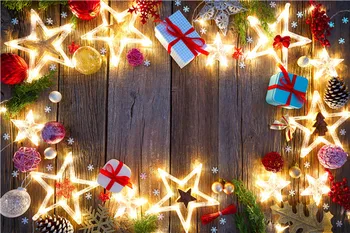 

SHENGYONGBAO Vinyl Custom Photography Backdrops Prop Christmas day and Wood Planks theme Photo Studio Background M191108-2555