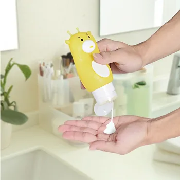 

1 Pcs Makeup Cute Travel Food-grade Silicone Bottles Shampoo Shower Gel Lotion Sub-bottling Tube Squeeze Empty Bottle 50/70/90ML