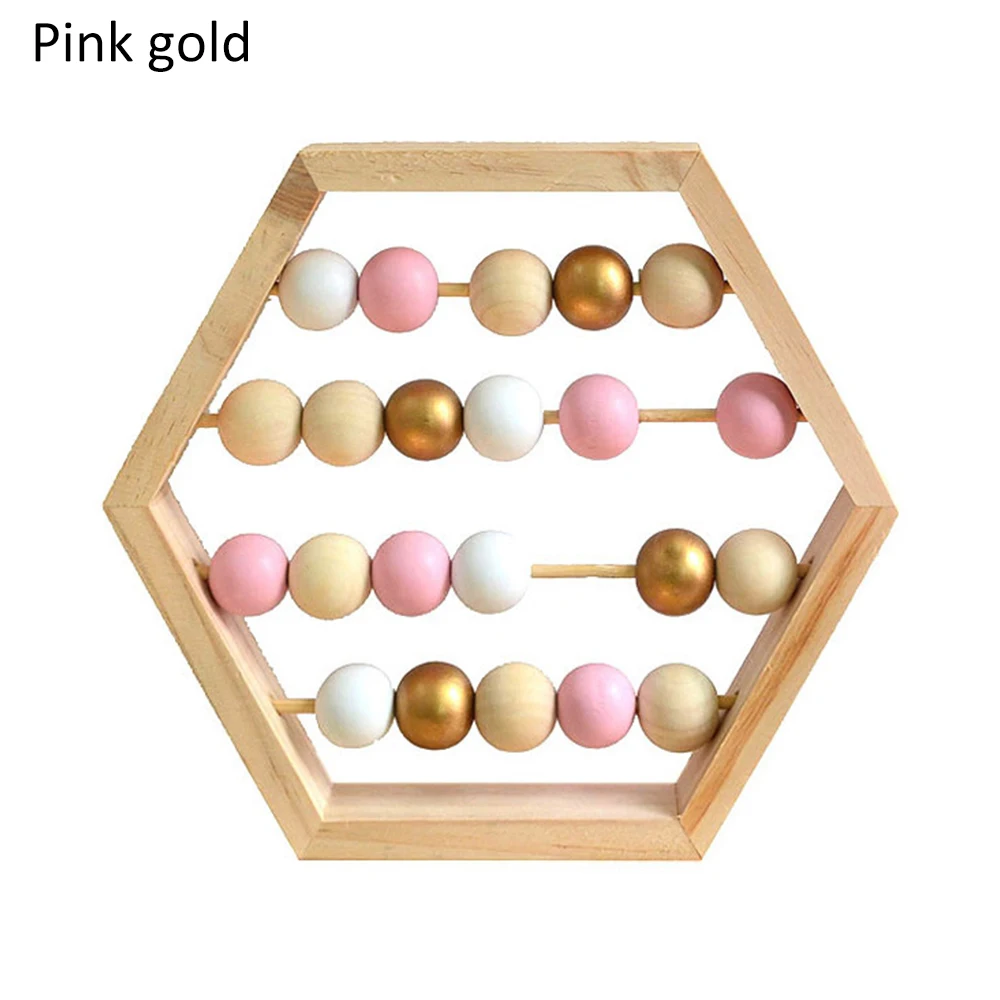 Скандинавский стиль натуральный деревянный счеты с бисером ремесло Детские Обучающие Игрушки для раннего развития скандинавский стиль Декор детской комнаты - Цвет: A