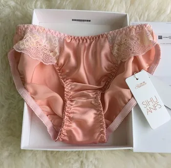 5 PACK 100% seta mutandine da donna slip in pizzo vita bassa salute intimo intimo Lingerie M-2XL MS003