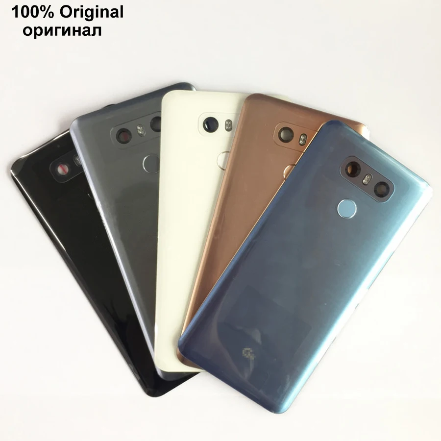 Стеклянный задний корпус для LG G6 G6+ задняя крышка батарейного отсека задняя крышка чехол с отпечатком пальца сенсорная ID камера объектив Лента