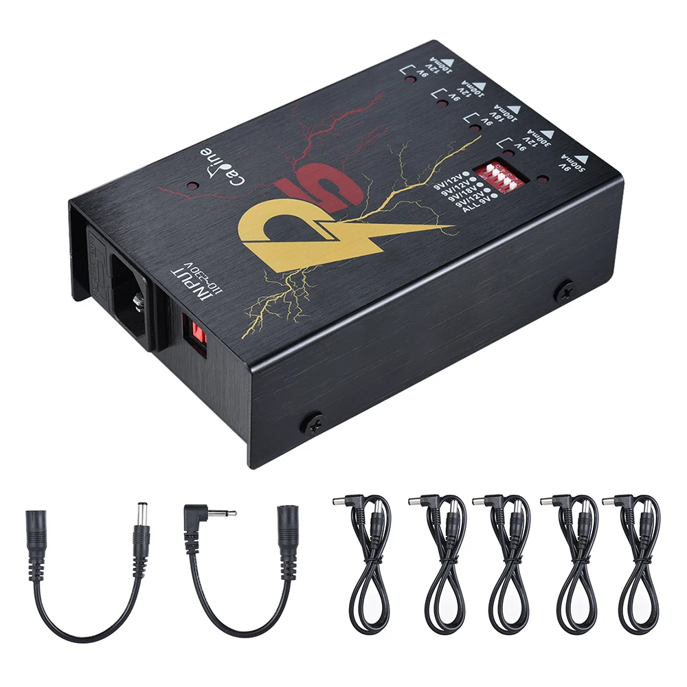 Caline P5 Электропитание с гитарным эффектом 5 изолированных DC 9V 12V 18V выходов с защитой от короткого замыкания